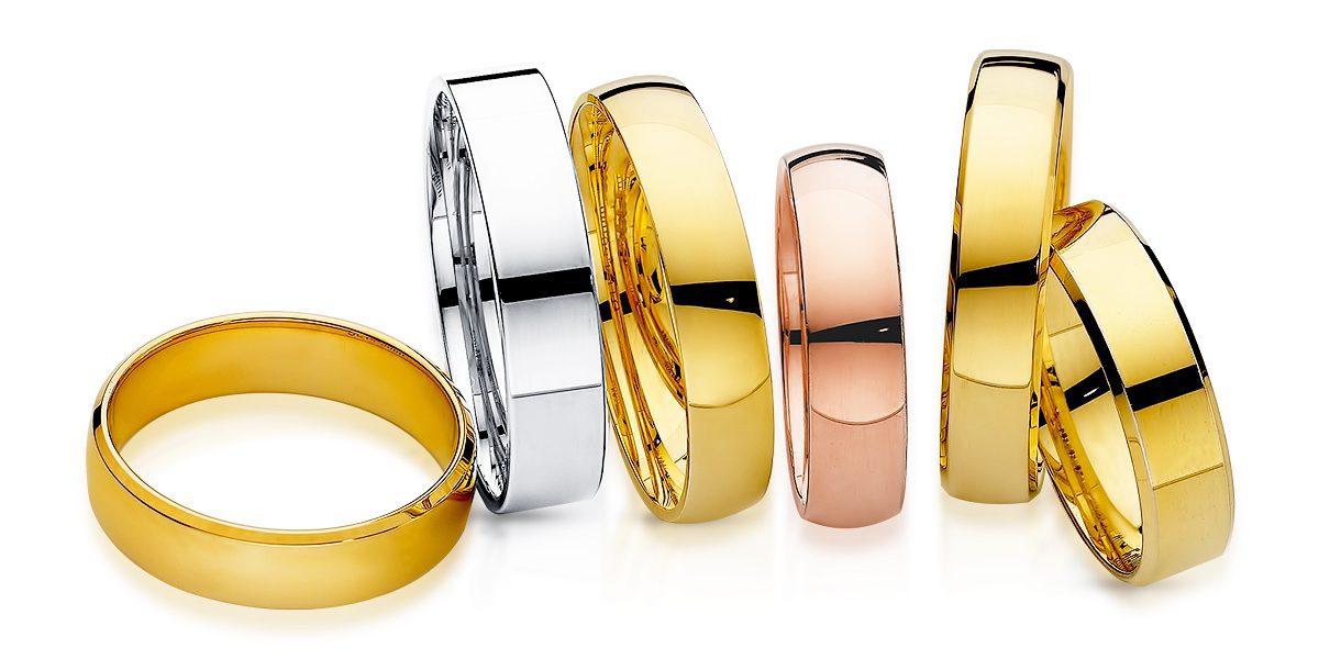 A group of gold and silver rings