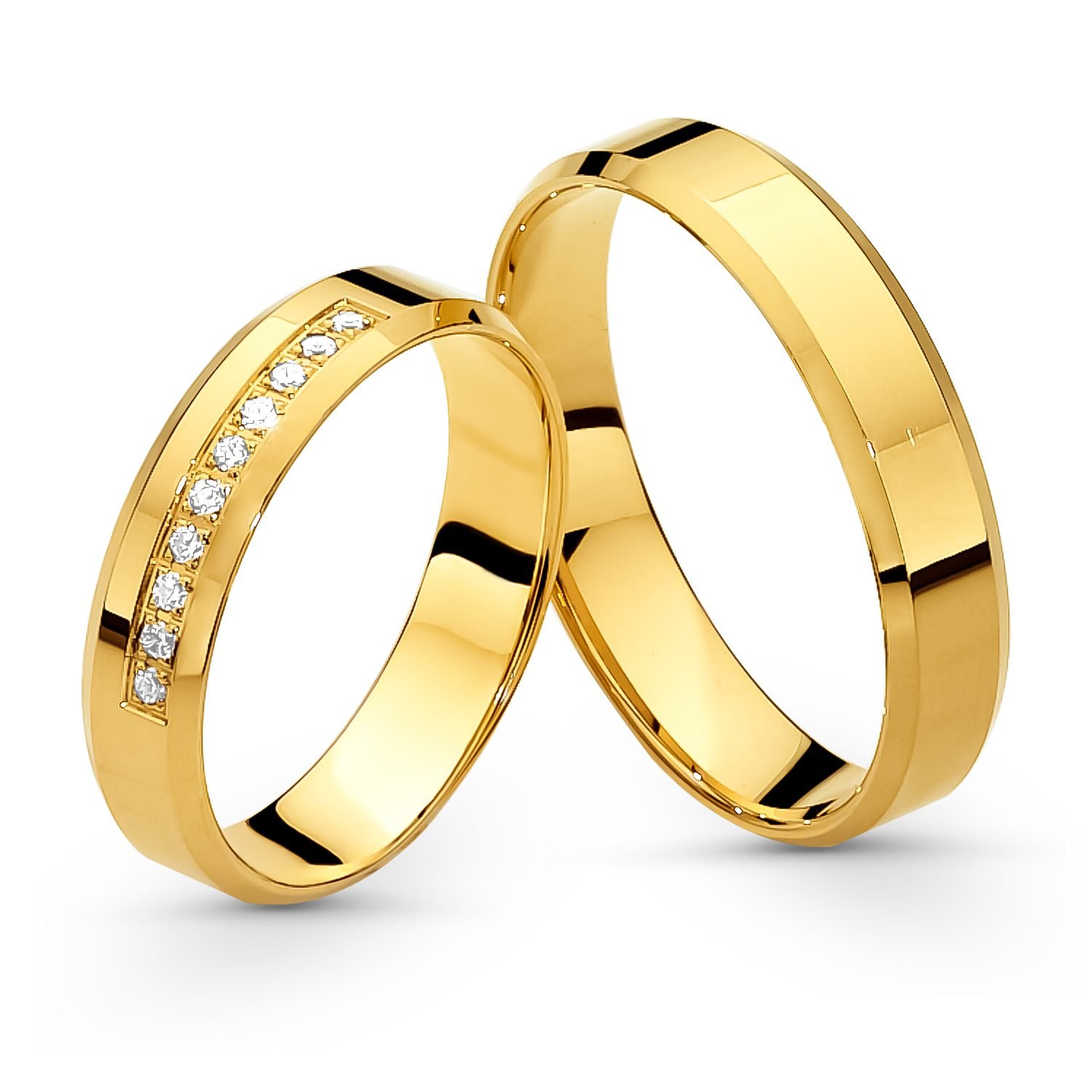 Złote obrączki z diamentami