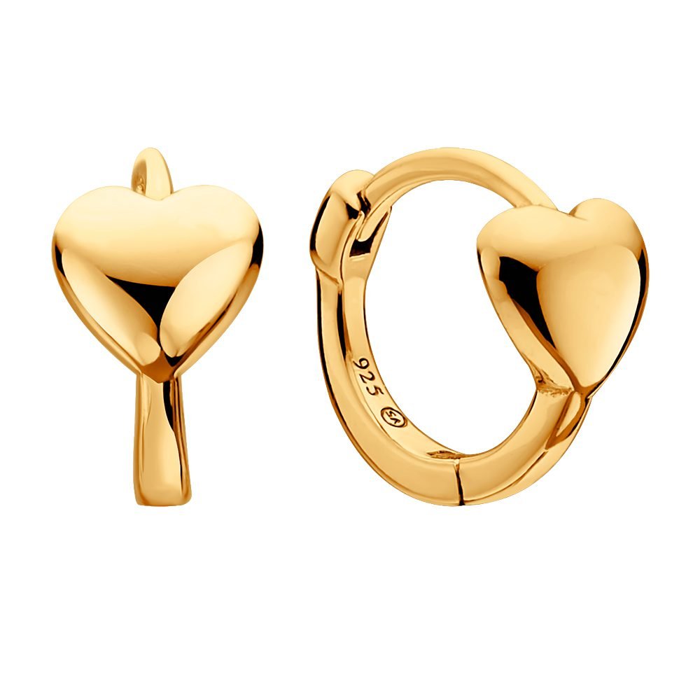 Złote kolczyki serca
